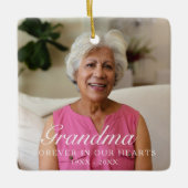 Voor altijd in ons hart Grootmoeder Fotomonument Keramisch Ornament (Voorkant)