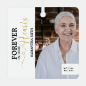 Voor altijd in ons hart in liefdevolle herinnering metalen ornament (Voorkant)