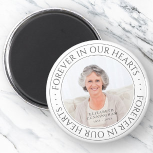 Voor altijd in ons hart Memorial Elegant Foto Magneet