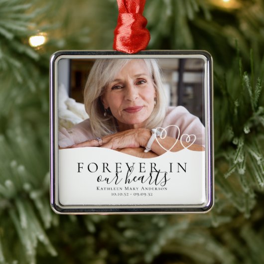 Voor altijd in ons hart Memorial Metalen Ornament (Boom)