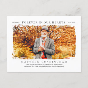 Voor altijd in ons hart Memorial Modern Simple Pho Briefkaart