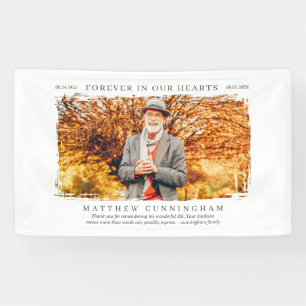 Voor altijd in ons hart Memorial Modern Simple Pho Spandoek