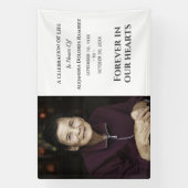 Voor altijd in ons hart Modern Aangepast Foto Memo Spandoek (Verticaal)