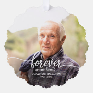 Voor Altijd in Ons Hart Persoonlijke Fotobegraafpl Ornament Kaart