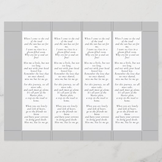 Voor altijd in ons hart Sjabloon van het Bladwijze (Achterkant)