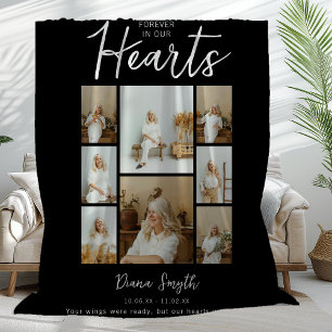 Voor Altijd In Onze Hart   8 Foto Collage Herdenki Fleece Deken