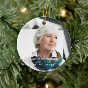 Voor Altijd in Onze Hart   Foto-herdenking Keramisch Ornament