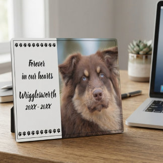 Voor Altijd In Onze Hart Hond Dier Foto Herinnerin Fotoplaat