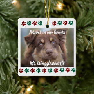 Voor Altijd In Onze Hart Hond Dier Foto Herinnerin Keramisch Ornament