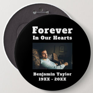 Voor Altijd In Onze Hart Tekst Ter Herinnering Aan Ronde Button 6,0 Cm