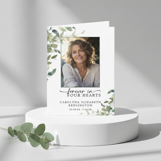 Voor altijd in onze harten begrafenis gebed Kaart