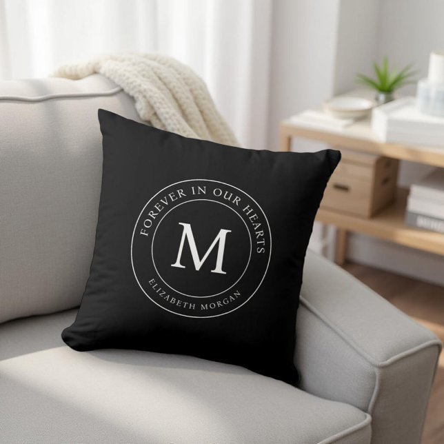 Voor altijd in onze harten Begrafenismonument Mode Kussen (Creator heeft geüpload)