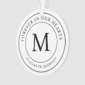 Voor altijd in onze harten Begrafenismonument Mode Ornament (voorkant)