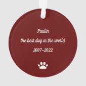 Voor altijd in onze harten - Custom Pet Photo Ornament (achterkant)