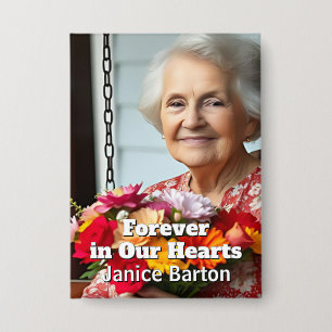 Voor altijd in onze Harten Herinnering Foto Button