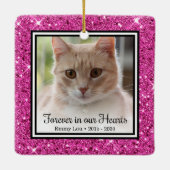 Voor altijd in onze harten kat   keramisch ornament (Achterkant)