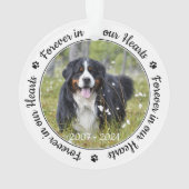 Voor altijd in onze harten Modern Afbeelding Dog M Ornament (achterkant)