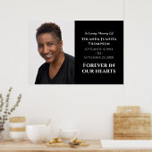 Voor altijd in onze harten Moderne rouwfoto aanpas Poster (Keuken)