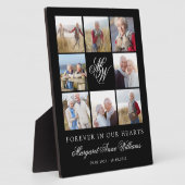 Voor altijd in onze harten Monogram rouwfoto raste Fotoplaat (Zijkant)