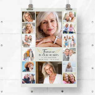 Voor altijd in onze harten Multi-foto-collage-herd Poster
