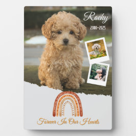 Voor altijd in onze harten Persoonlijk hondenmonum Fotoplaat