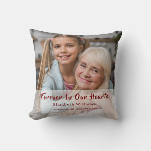 Voor altijd in onze harten Persoonlijke herdenkin Kussen