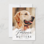 Voor altijd in onze harten Pet Memorial Moderne fo Bedankkaart (Voorkant)