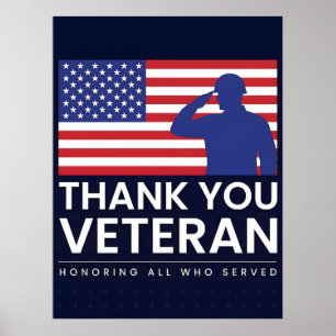 Voor altijd in onze schuld - Happy Veterans Day Poster