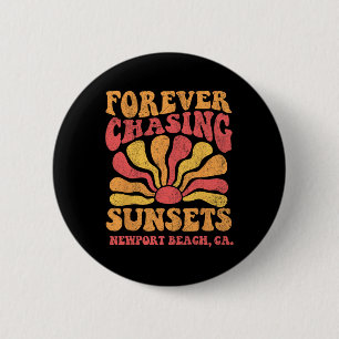 Voor altijd jacht op zonsondergangen Newport Beach Ronde Button 5,7 Cm