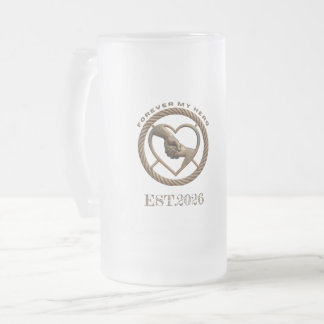 Voor altijd mijn held Opgericht 2026 Gepersonalise Matglas Bierpul