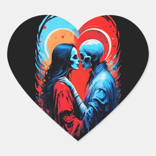 VOOR ALTIJD SAMEN, GEEST, PAAR, LIEFDE HART STICKER (Voorkant)