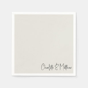 Voor altijd trouwe Cream Custom Wedding Cocktail Servet