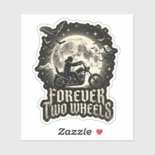 Voor altijd Twee Wielen Volle Maan Vleermuis Decal Sticker