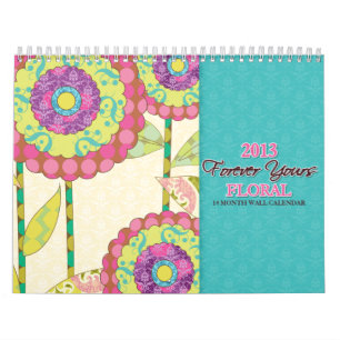 Voor altijd uw Floral Notes Wall Agenda Kalender