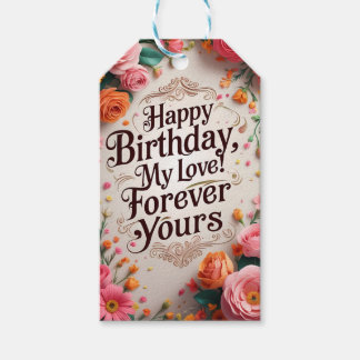 "Voor altijd van jou: Romantische Verjaardag Cadeaulabel