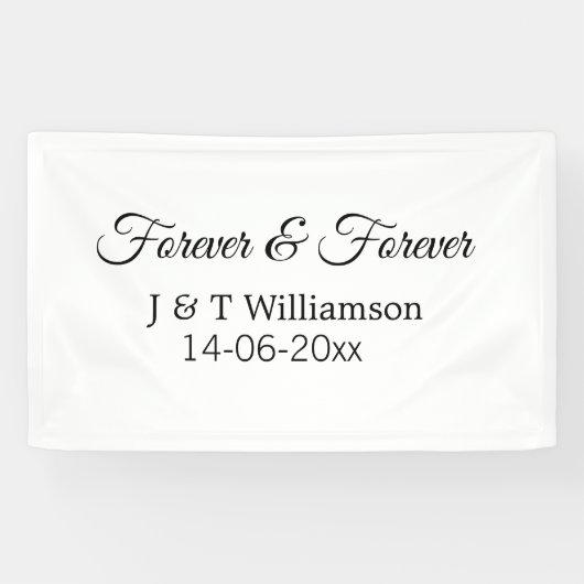 Voor altijd & voor altijd voeg koppel naam datum l spandoek (Horizontaal)