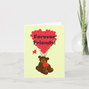Voor altijd vrienden grappig schattig teddybeer en kaart
