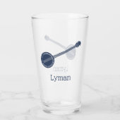Voor banjo-spelers Navy Blue op maat Glas (Achterkant)