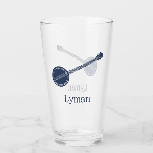 Voor banjo-spelers Navy Blue op maat Glas (Voorkant)