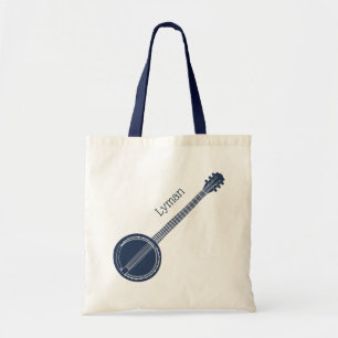 Voor banjo-spelers Navy Blue op maat Tote Bag