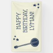 Voor banjo-spelers op Navy Blue Personalized Party Spandoek (Verticaal)