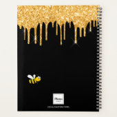 Voor bijen gelukkig zwarte hommels glitter monogra planner (Achterkant)