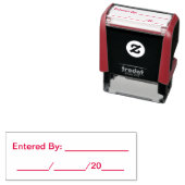 Voor boekhouden ingevoerd door: en datum  zelfinktende stempel (In situ)