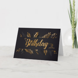 voor Boss Business Botanical Charcoal Birthday Kaart