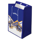 Voor Cheerleaders - White, Blue en Gold - Medium Medium Cadeauzakje (Achterkant Gekanteld)