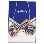 Voor Cheerleaders - White, Blue en Gold - Medium Medium Cadeauzakje (Achterkant)