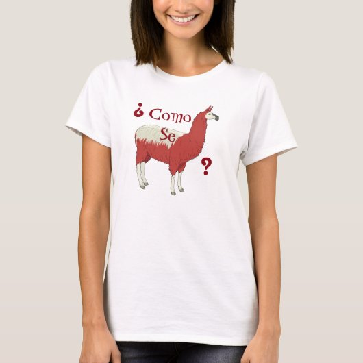 Voor Como Se Llama? Mode T-shirt met Llama Afbeeld (Voorkant)