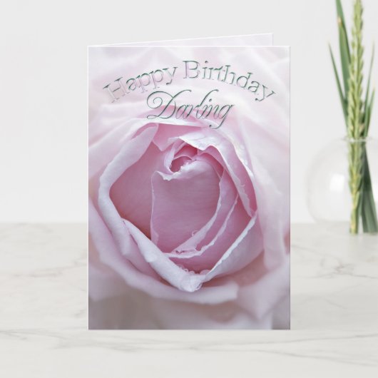 Voor Darling, een Birthday-kaart met een roze roze Kaart (Voorkant)