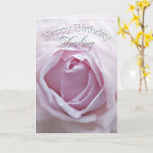 Voor Darling, een Birthday-kaart met een roze roze Kaart (Gele Bloem)