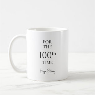 Voor de 100e keer Verjaardag Minimalistisch Koffiemok